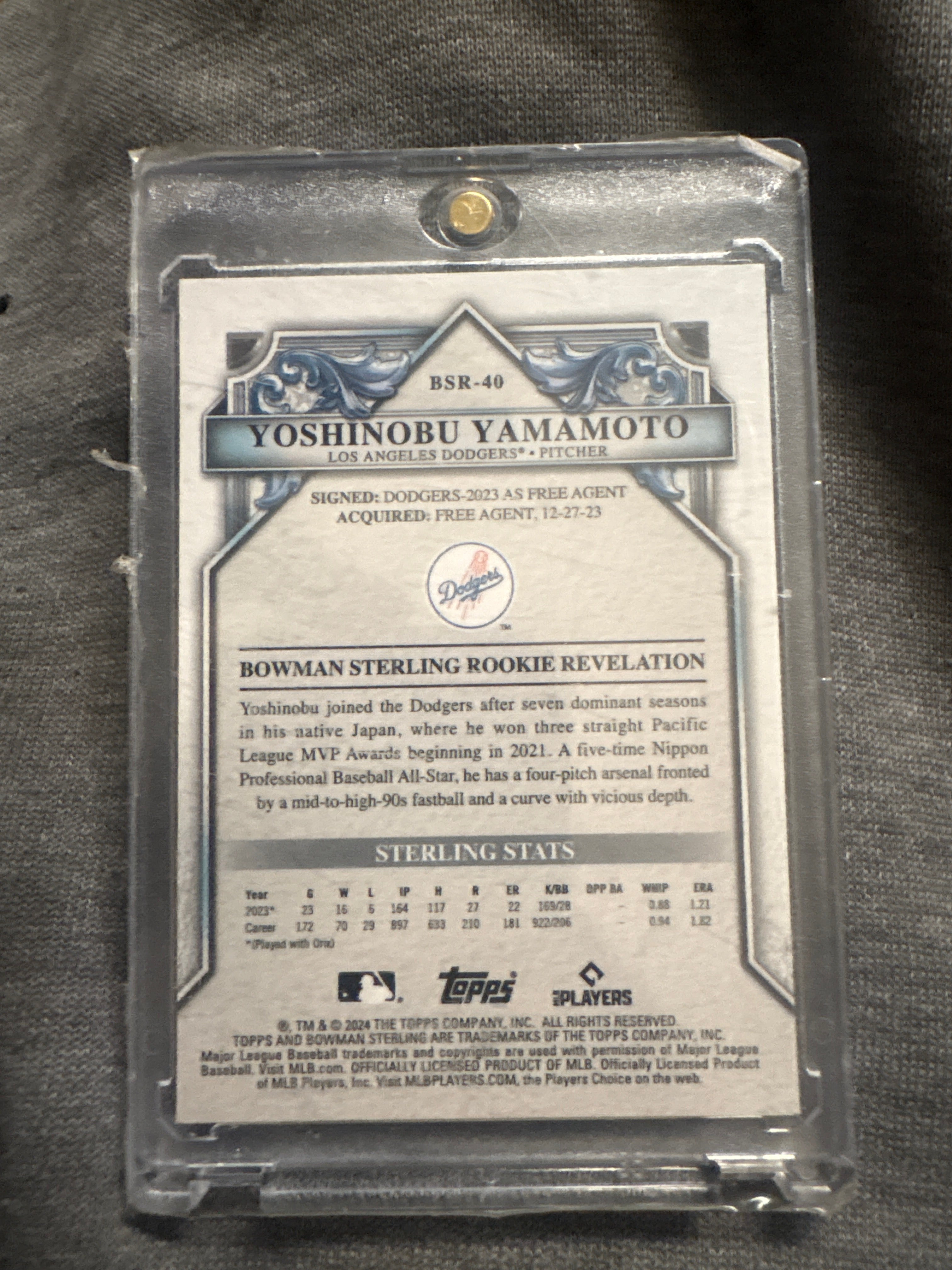 Topps BSR-40 YOSHINOBU YAMAMOTO